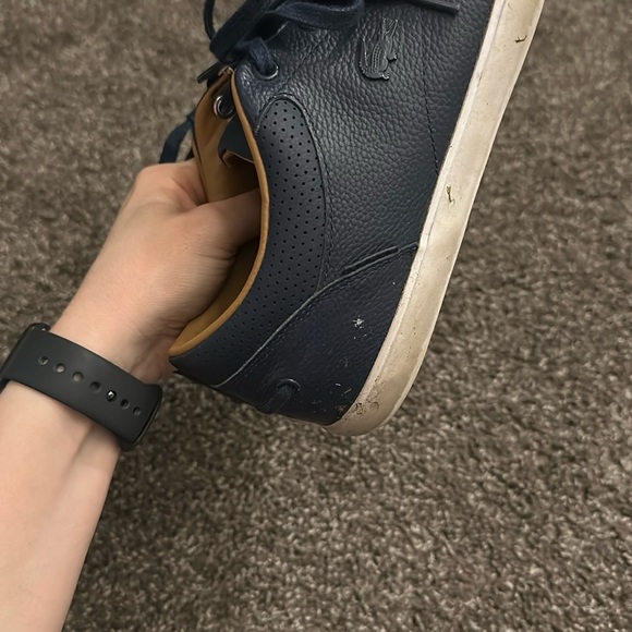 Lacoste Blue Leather Sneakers size 8.5 - Picture 10 of 11